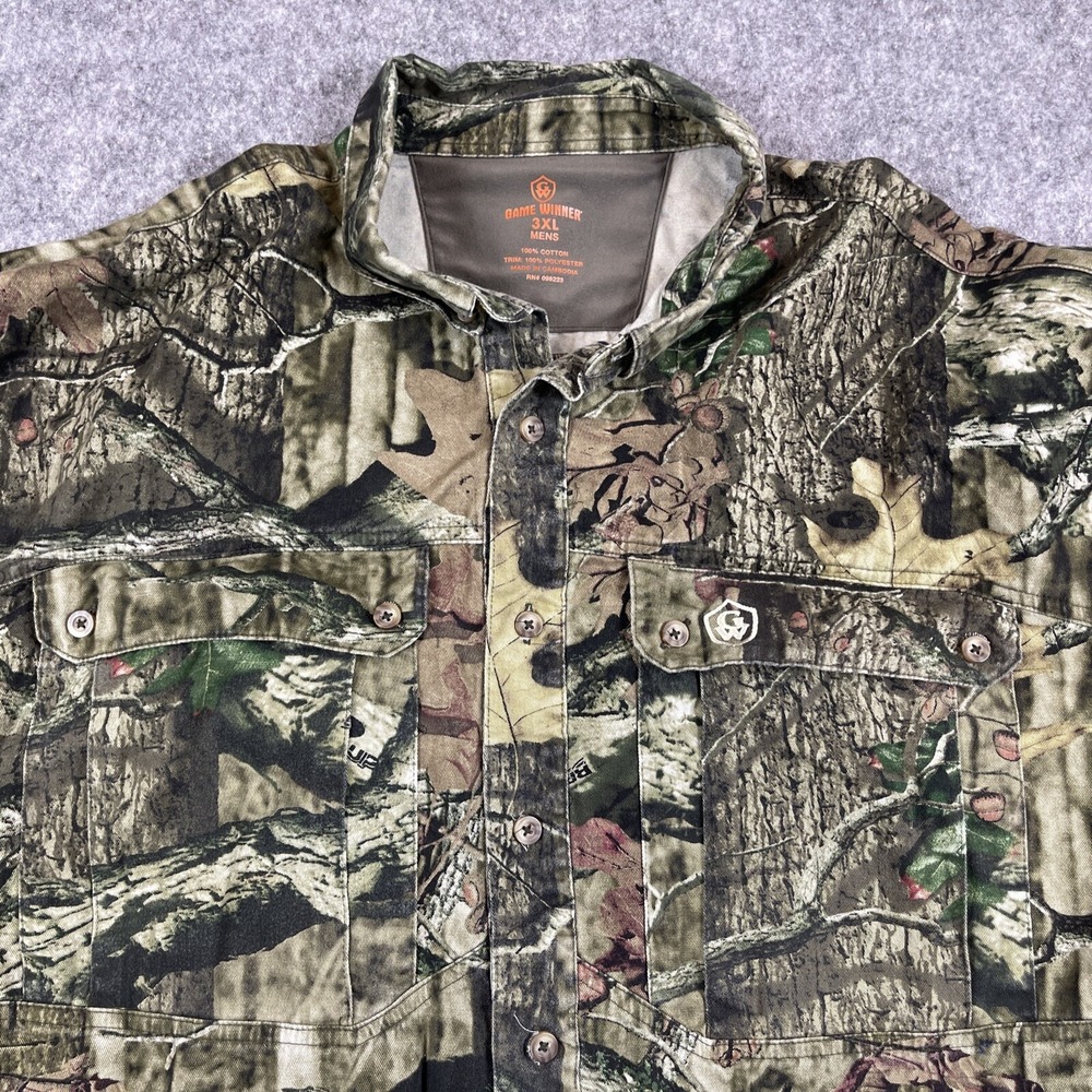 Game Winner Camo Shirt 3XL Button Up Real Tree Break Up Infinity Long Sleeve